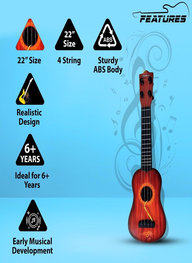 ويش كي جيتار ويشكي الموسيقي ذو 4 أوتار، مثالي للأطفال المبتدئين من عمر 3 إلى 6 سنوات، لعبة ممتعة وتعليمية لتنمية مهاراتهم الموسيقية المبكرة. - Image 3